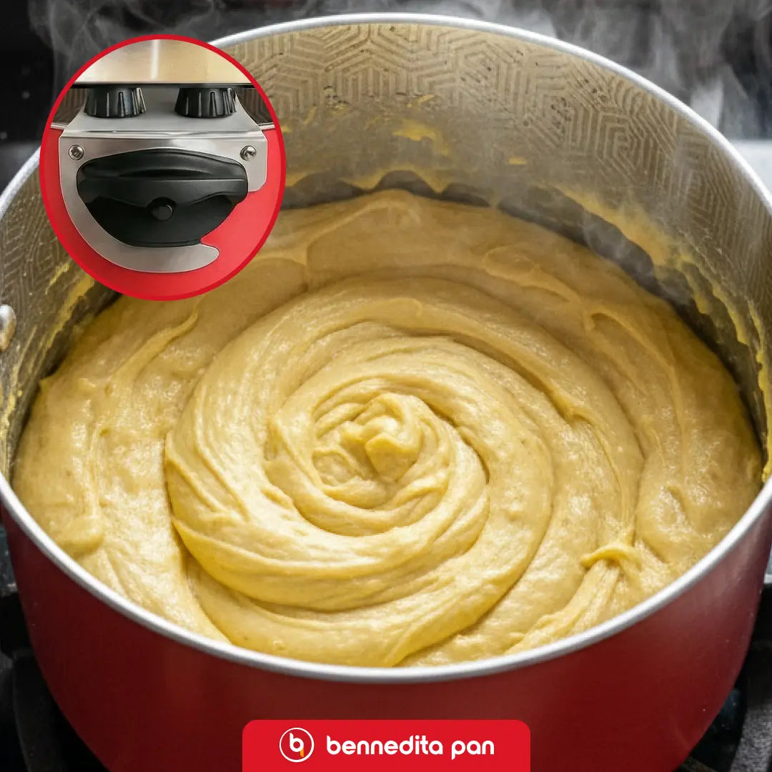 Bennedita Pan Massas - Detalhes do painel digital e corpo da panela