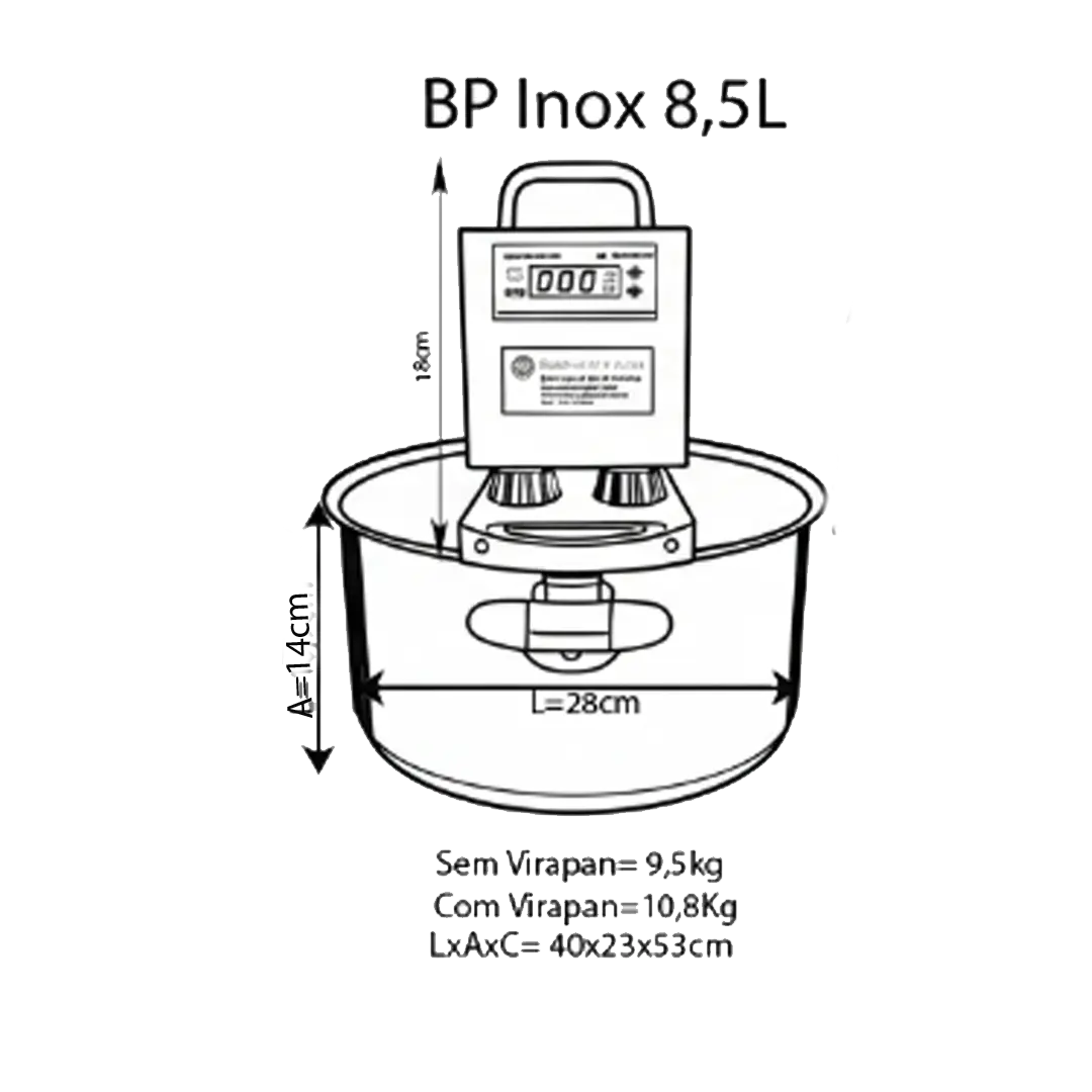 BP Inox 8,5L Panela Mexedora Automática