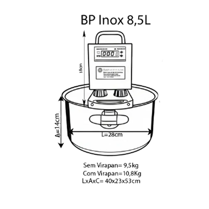 BP Inox 8,5L Panela Mexedora Automática