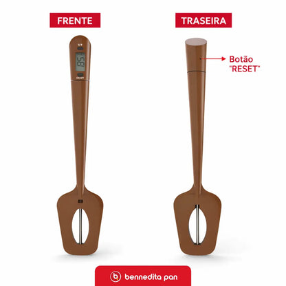 Thermo Espátula BPAN - Vista frontal e traseira com botão de reset
